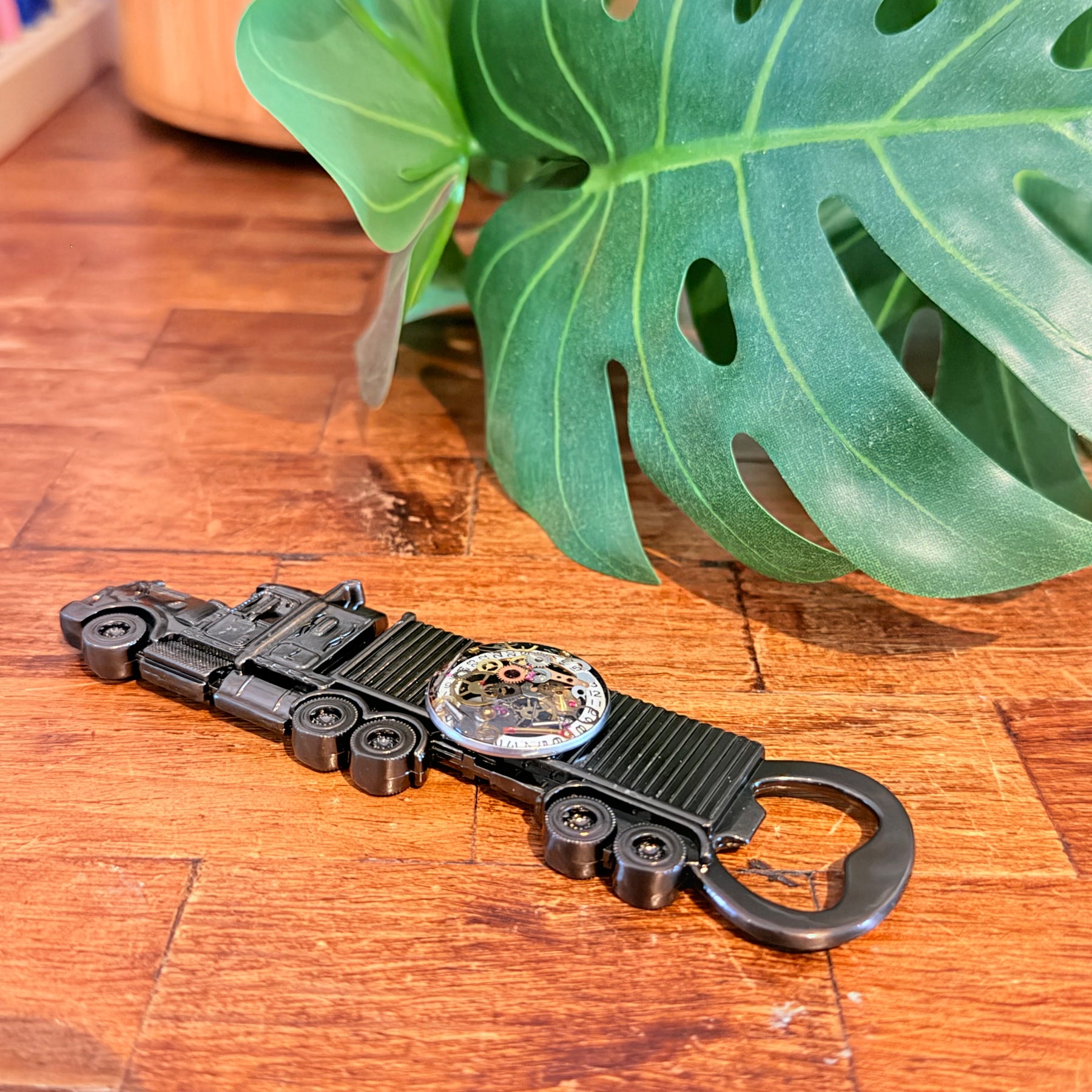 Steampunk watch parts  bottle opener (Truck)