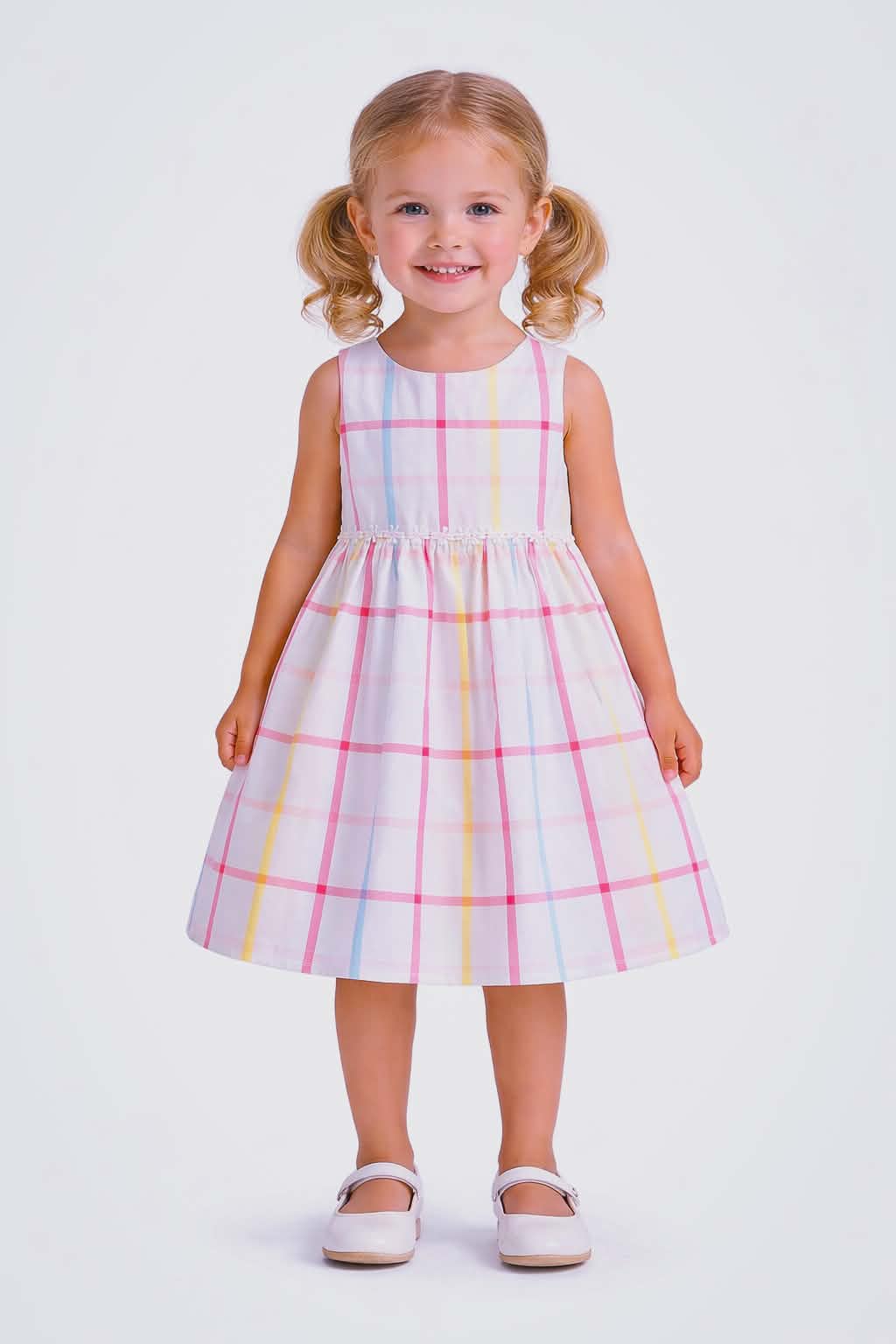 Pastel Plaid Handmade Girls Dress – Limited Edition (Size 4)