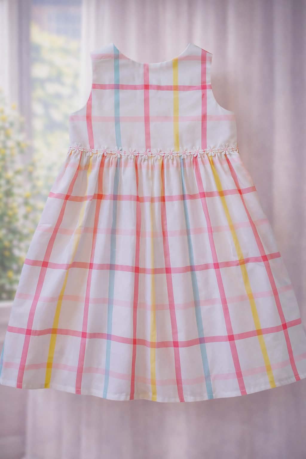 Pastel Plaid Handmade Girls Dress – Limited Edition (Size 4)