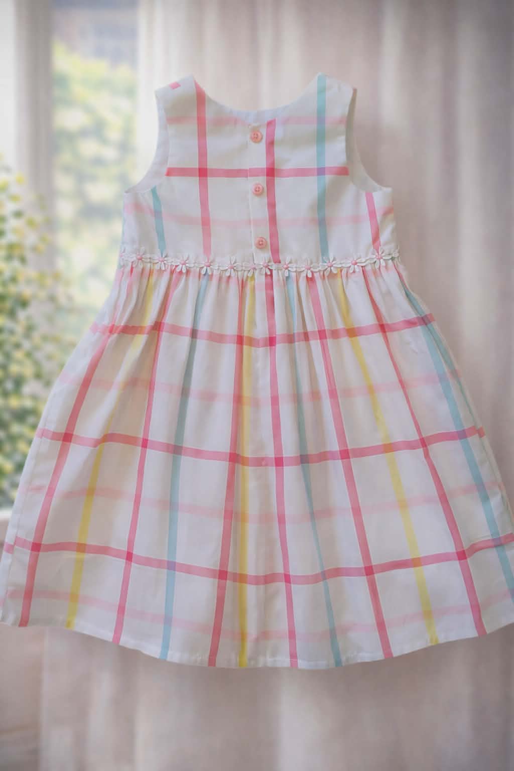 Pastel Plaid Handmade Girls Dress – Limited Edition (Size 4)