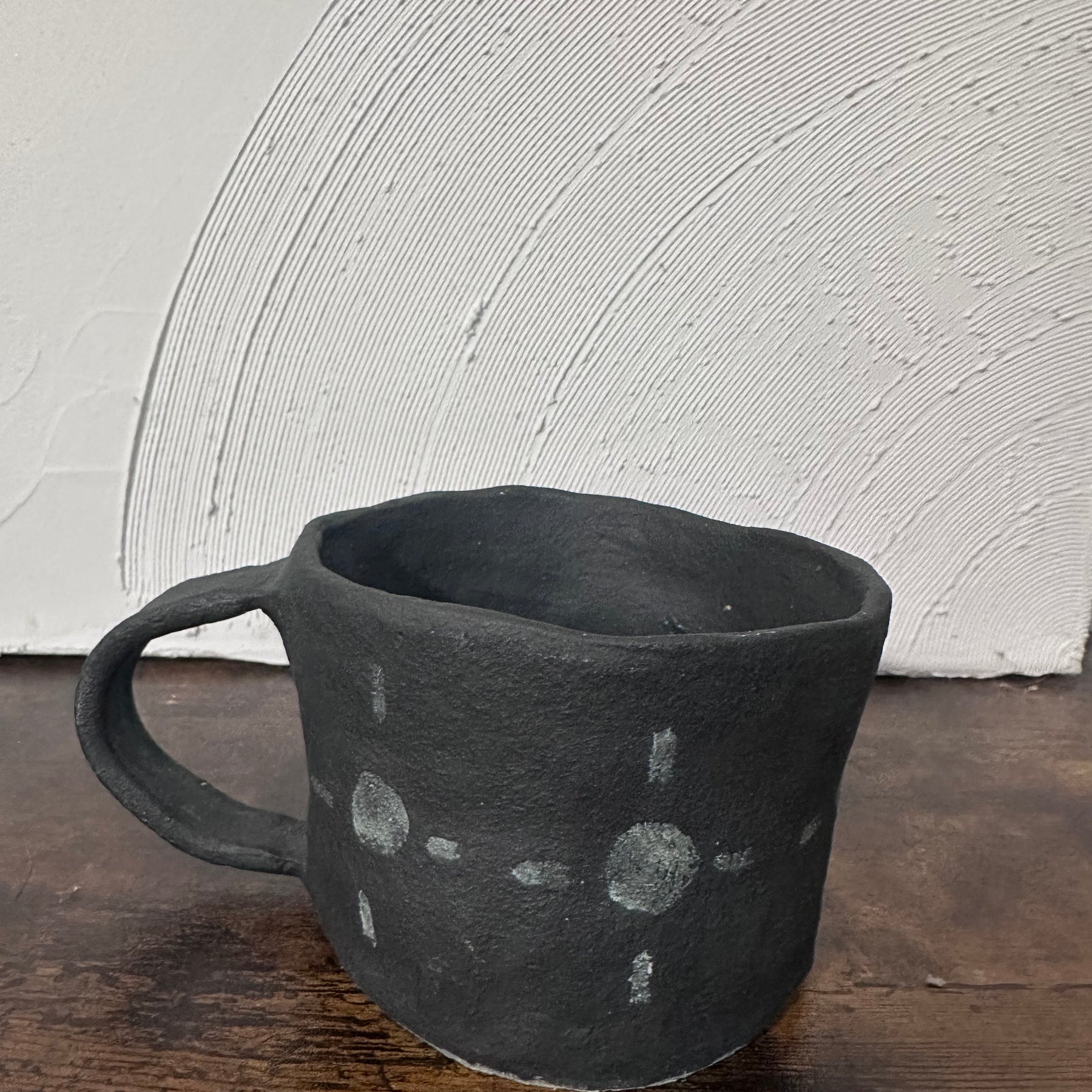Matte Black with Sun Motif Mug