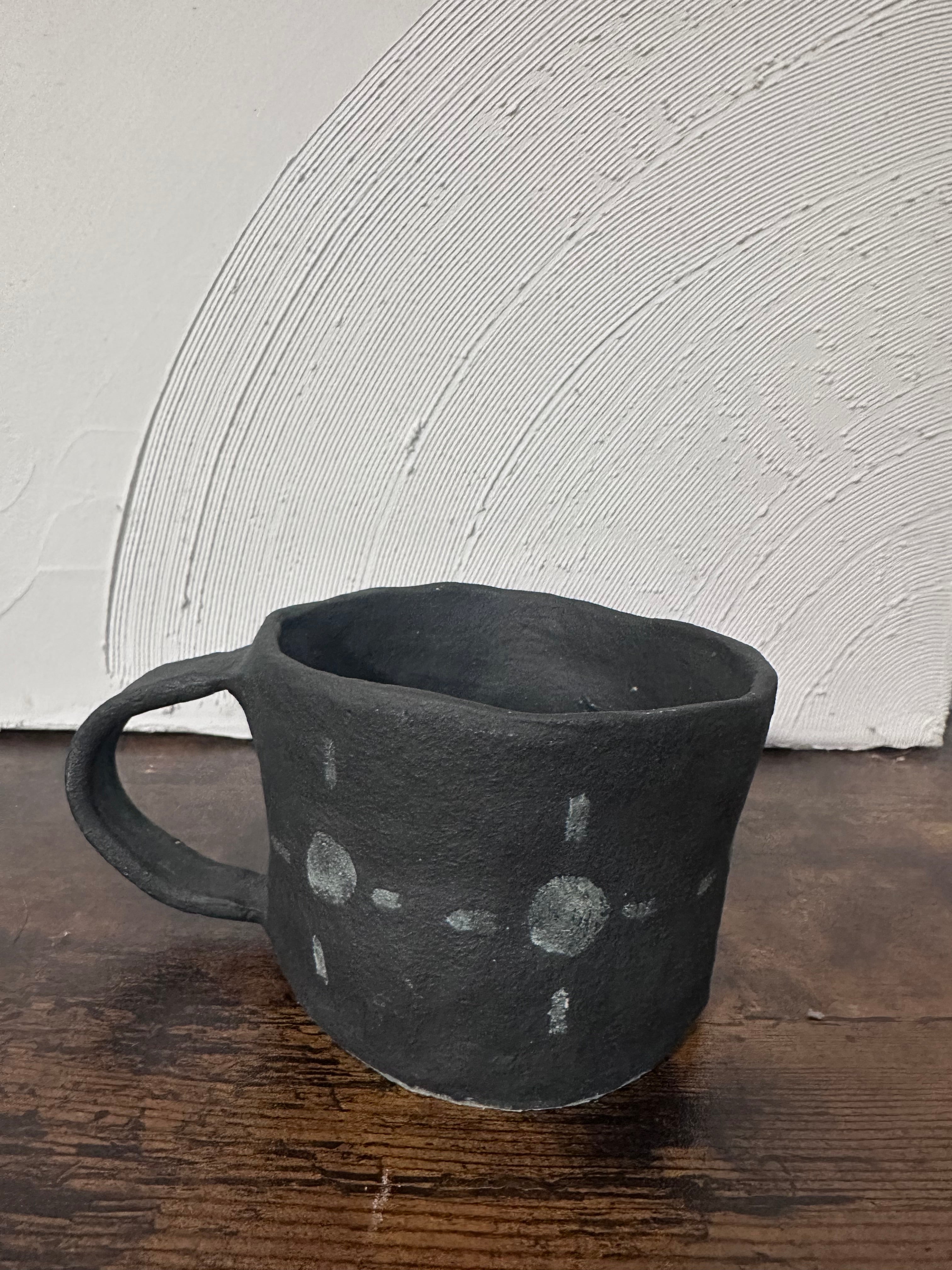 Matte Black with Sun Motif Mug