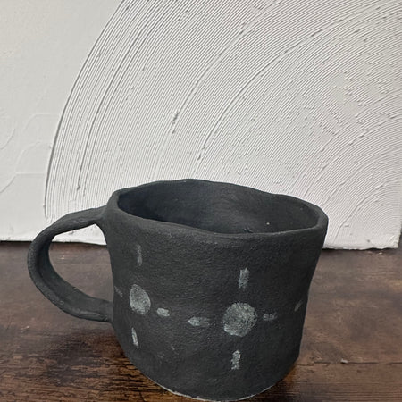 Matte Black with Sun Motif Mug