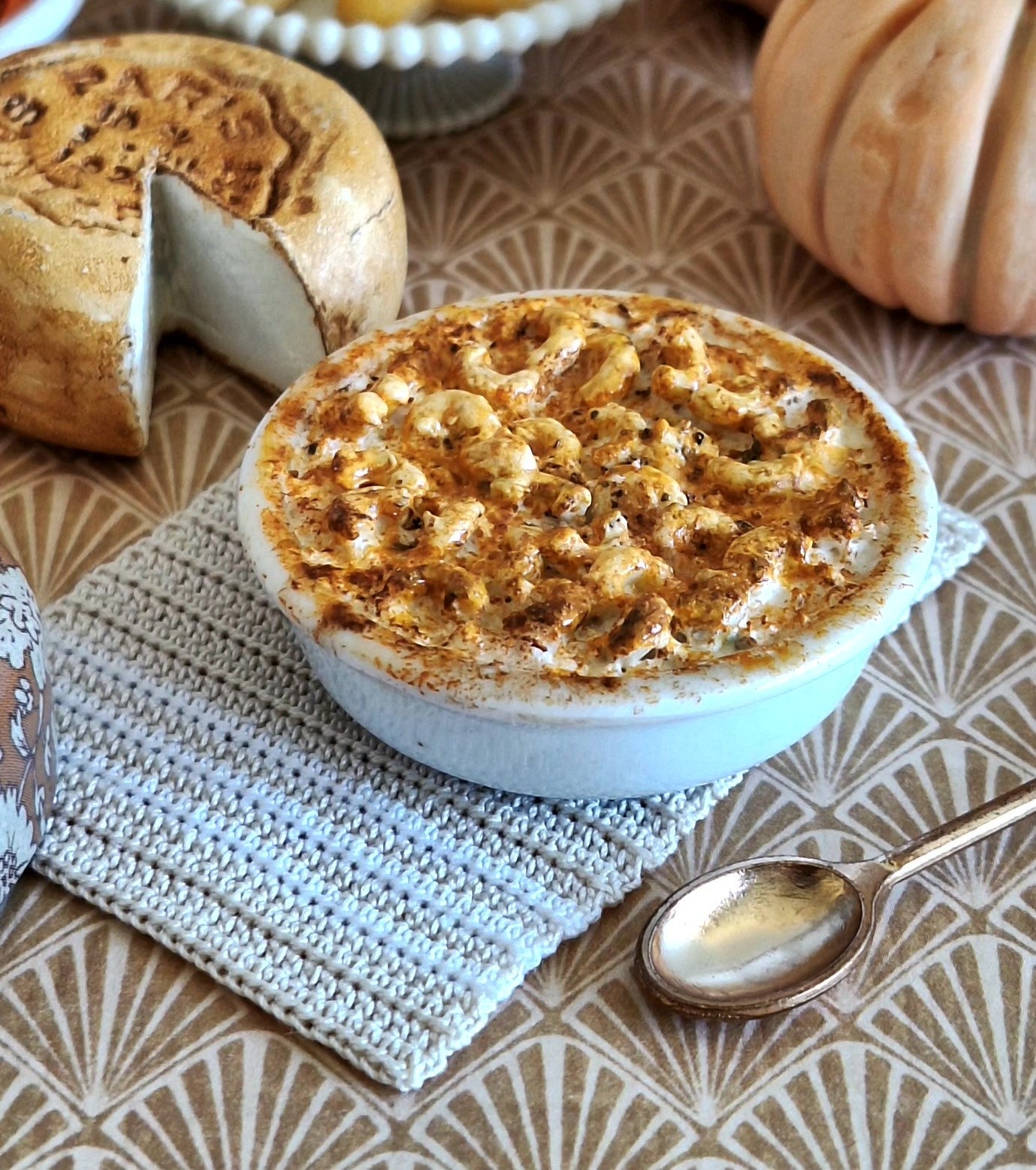 Baked Macaroni and Cheese (with metal serving spoon)