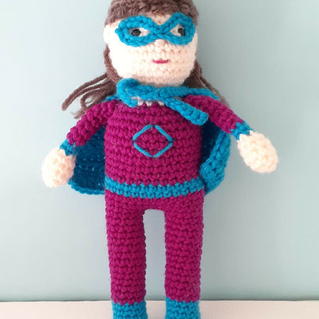 superhero crocheted doll