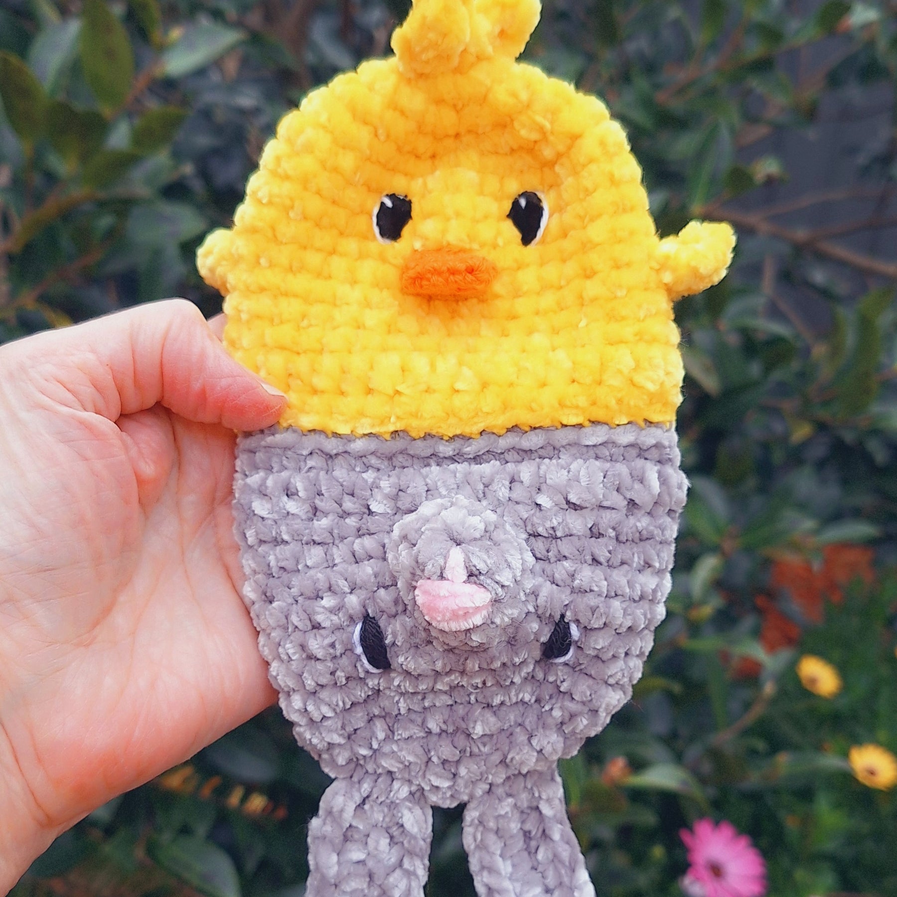 Two-in-one crocheted animal Toys, flip and transform