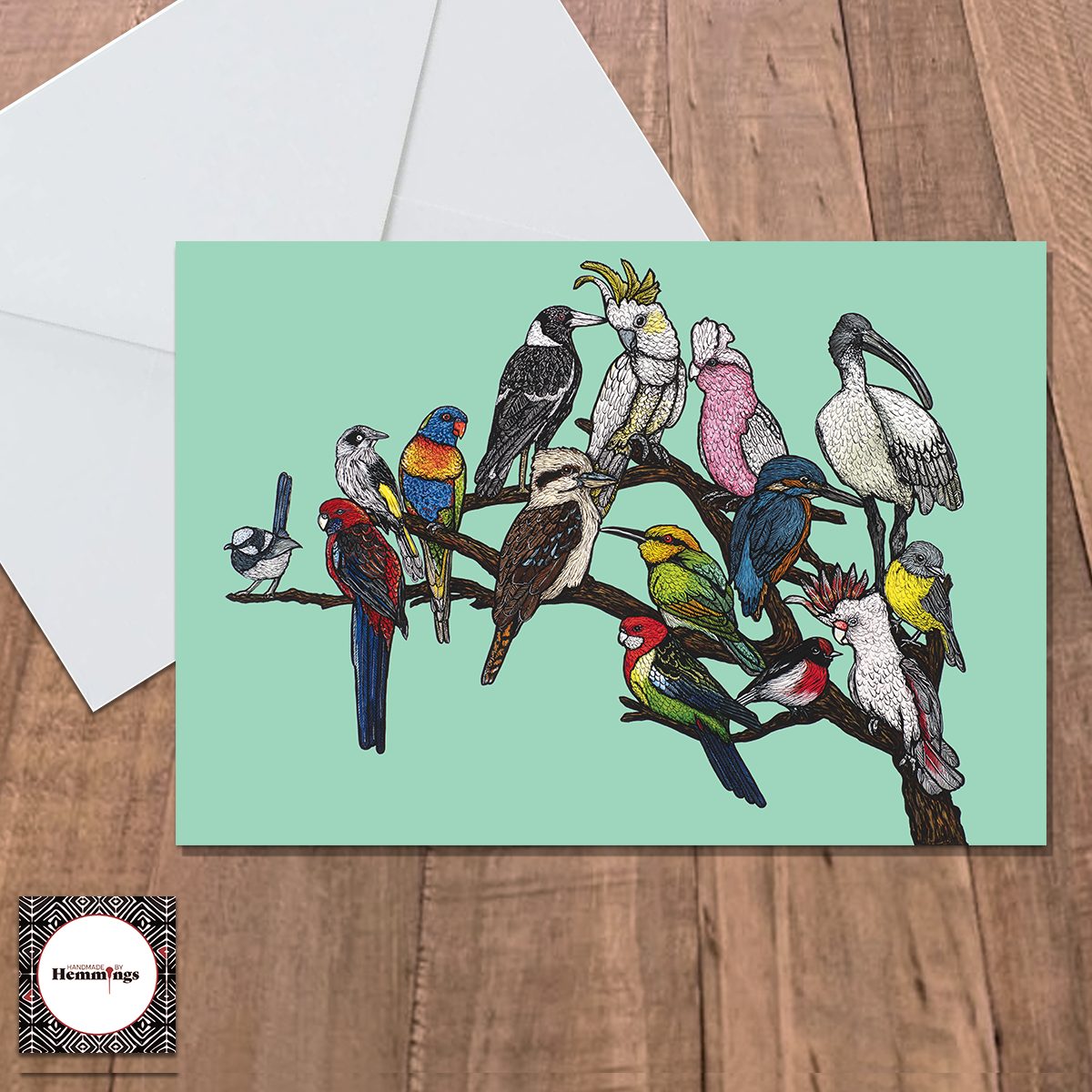 Bundle 4 Bendigo Birds on a Branch with Envelopes