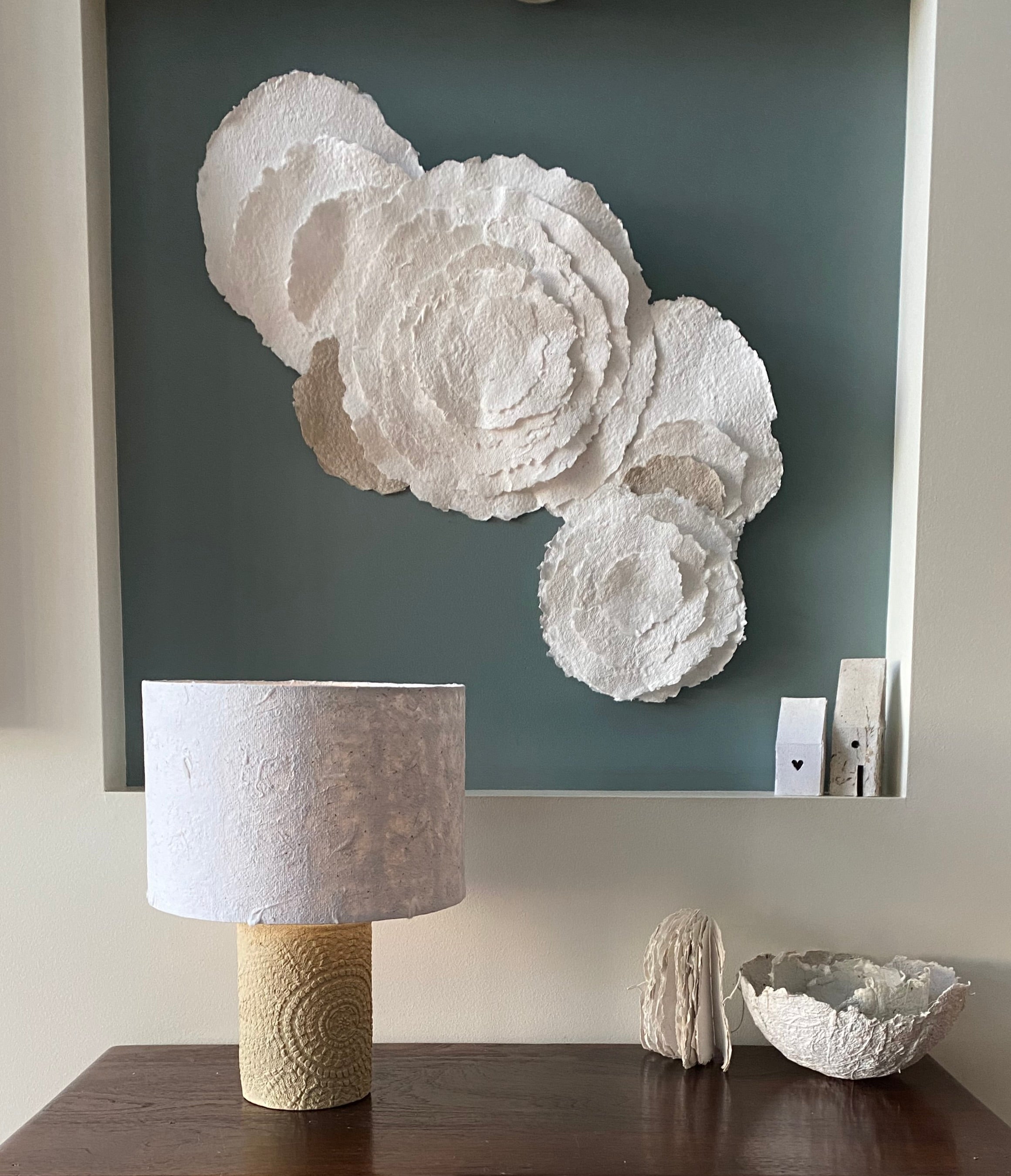 Lampshade " Waves of Watego's" Handmade Paper"  30cm Lampshade
