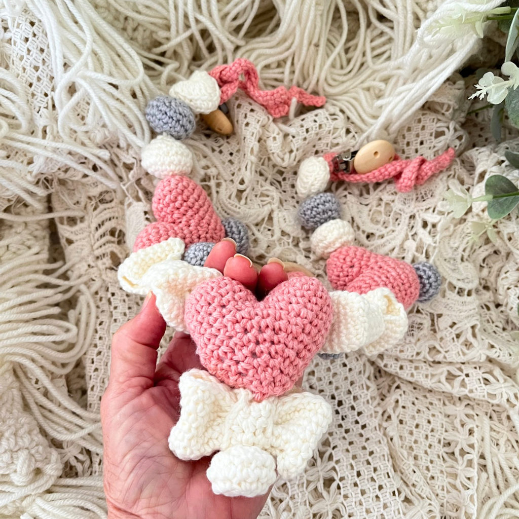 Crochet Pram Stroller Crib Mobile Chain - Cot Decor