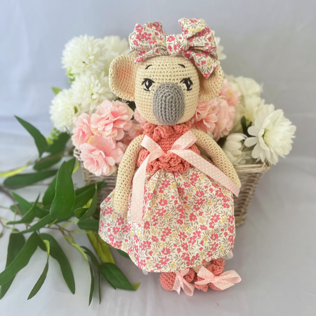 Handmade Crochet Koala Doll Miss Katie |Matching Bag |Matching Scrunchie