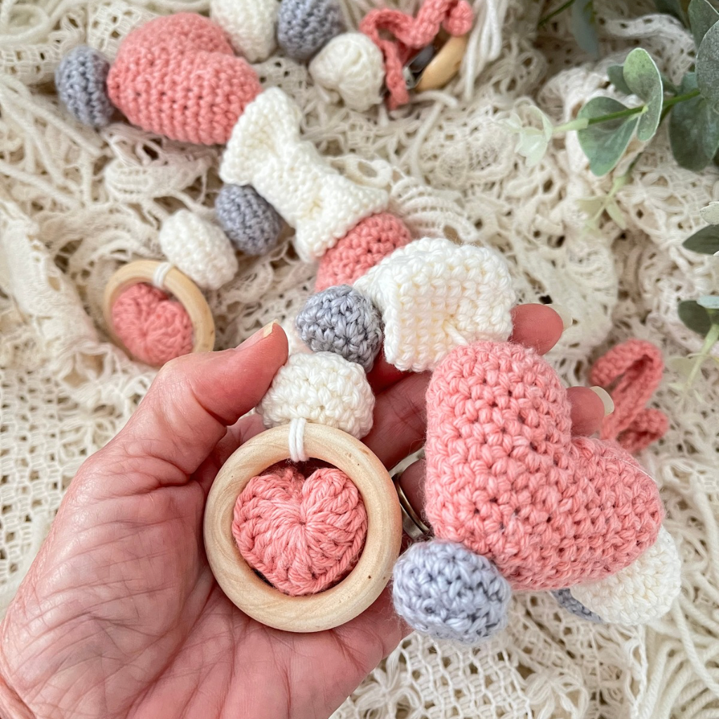Crochet Pram Stroller Crib Mobile Chain - Cot Decor