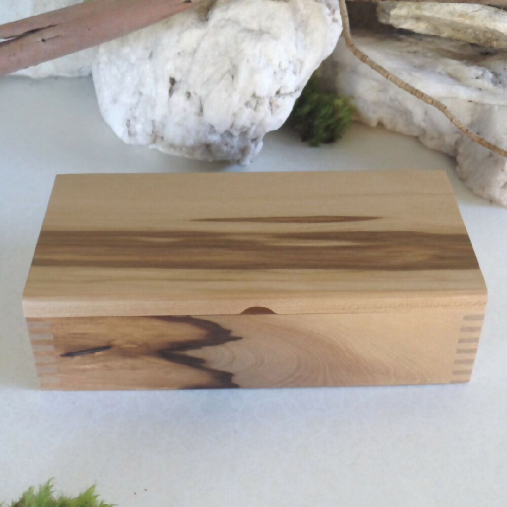 Solid Timber Joinery Box- Australian Sassafras with Blackheart figure
