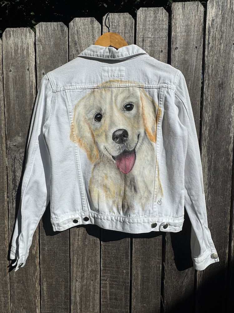 Labrador Hand-painted Denim Recycled Jacket M