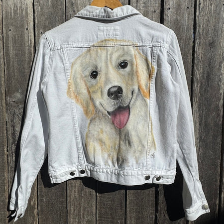 Labrador Hand-painted Denim Recycled Jacket M