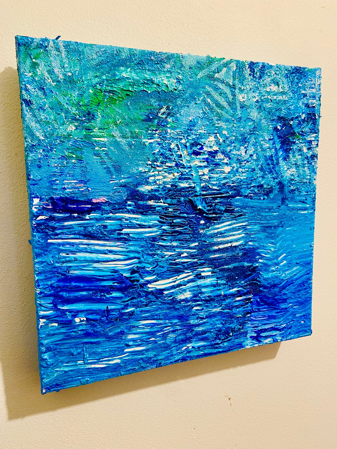 Island Paddle ORIGINAL CANVAS PAINTING 25.4x25.4x3.5cm by Margo Humphries