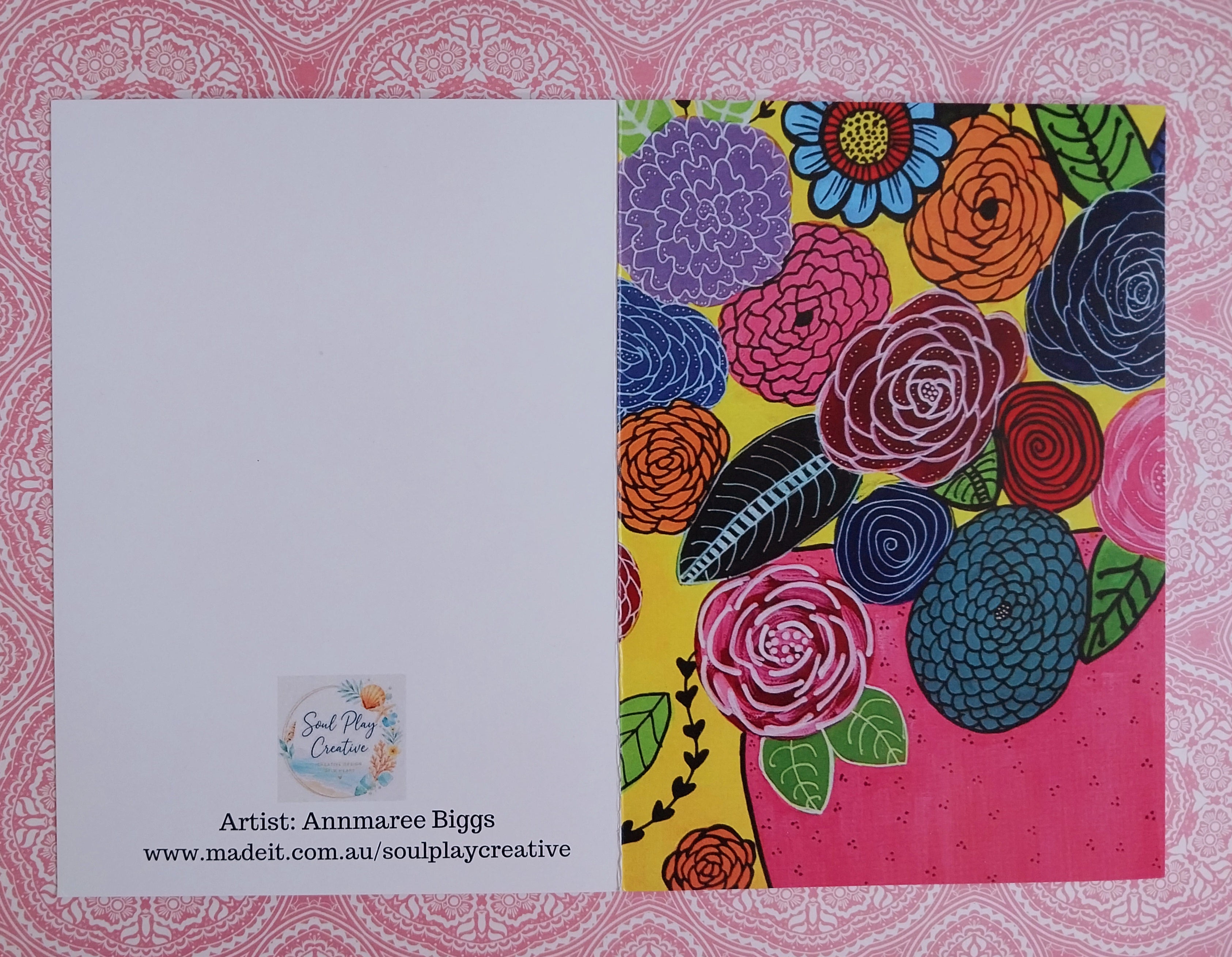 Spring Flowers Blank Greeting Card
