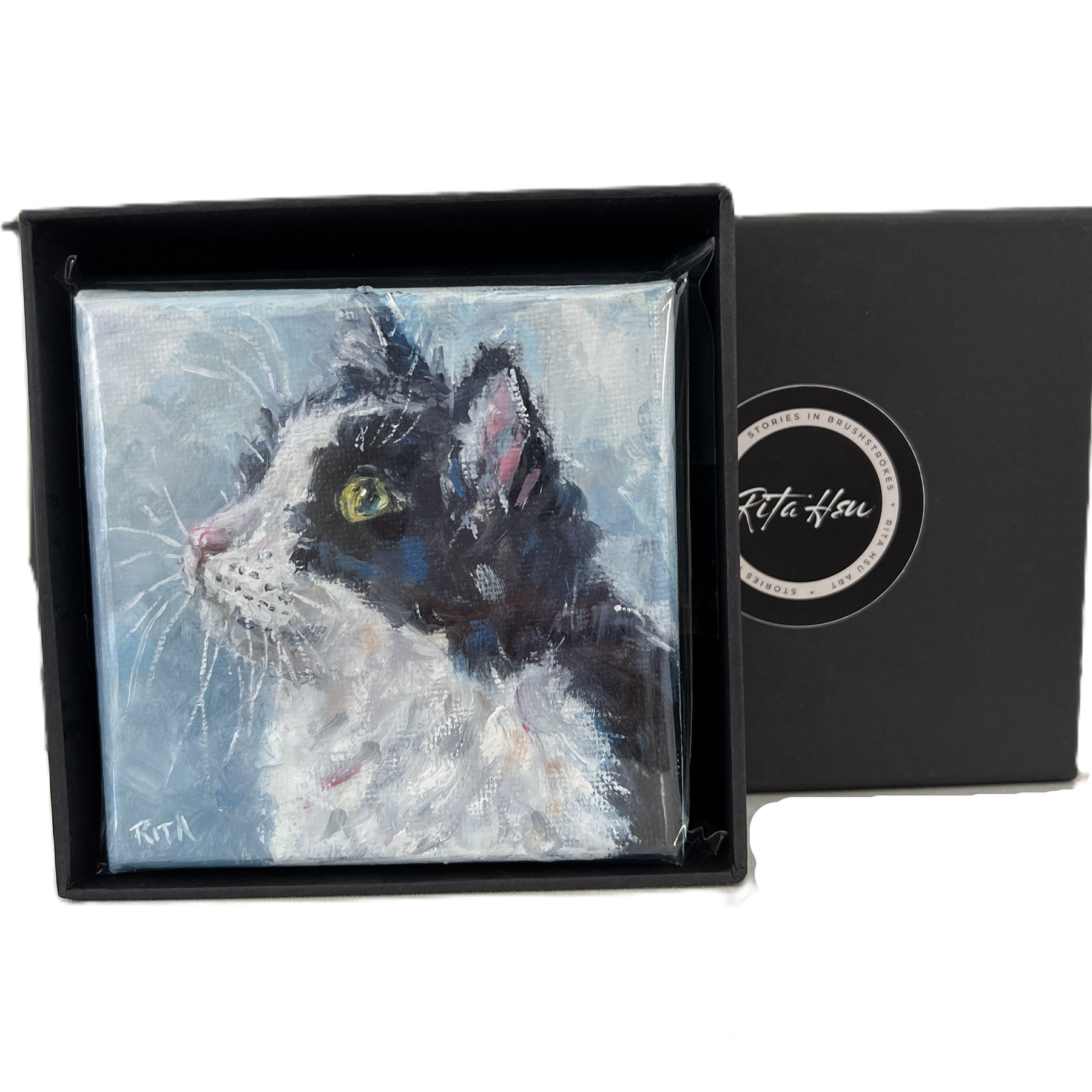 Little Observer | Original Mini Cat Oil Painting