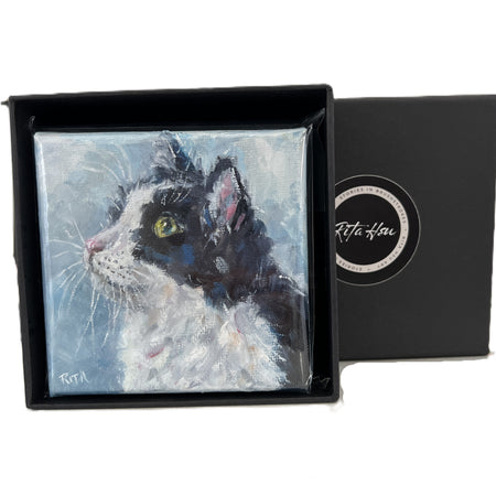 Little Observer | Original Mini Cat Oil Painting