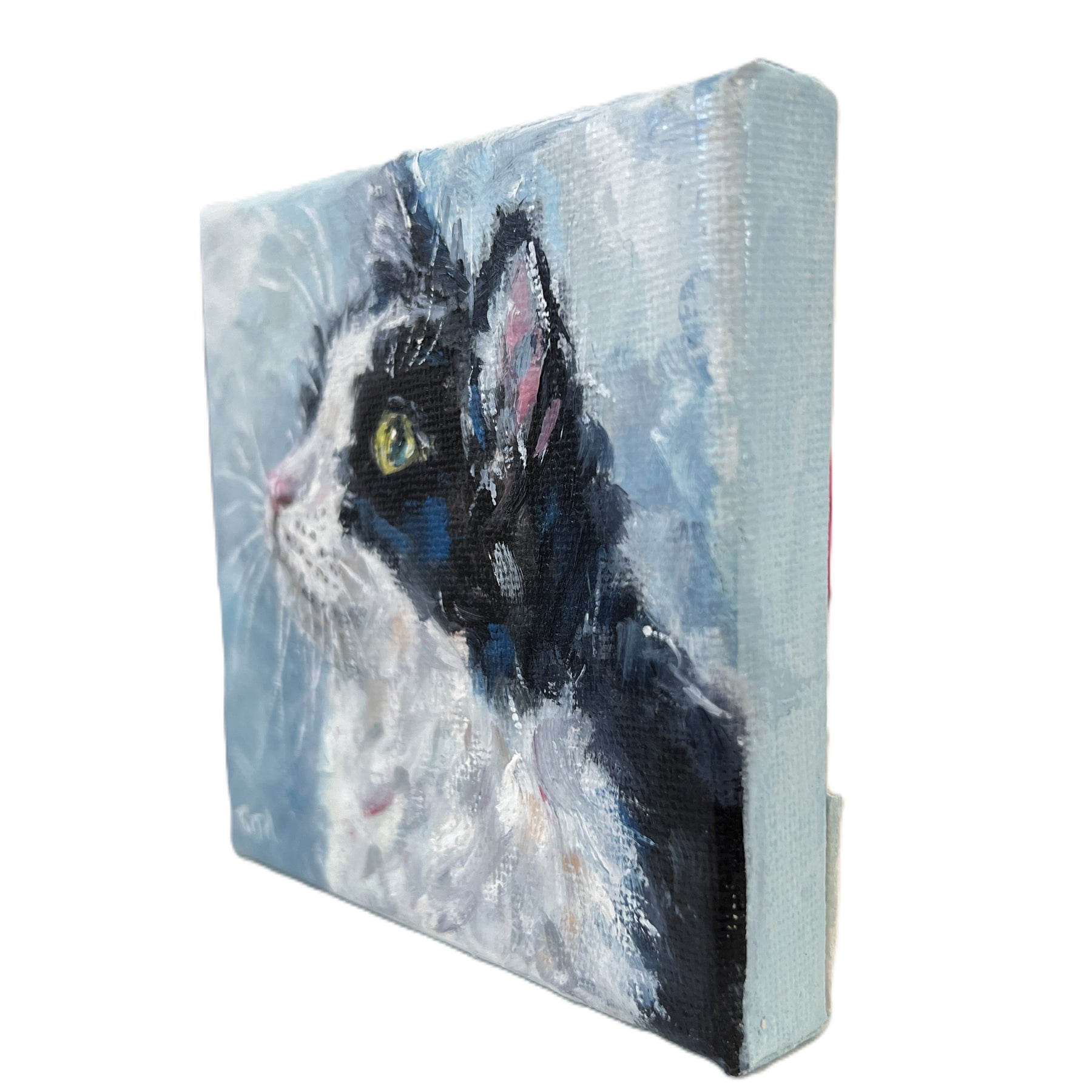 Little Observer | Original Mini Cat Oil Painting
