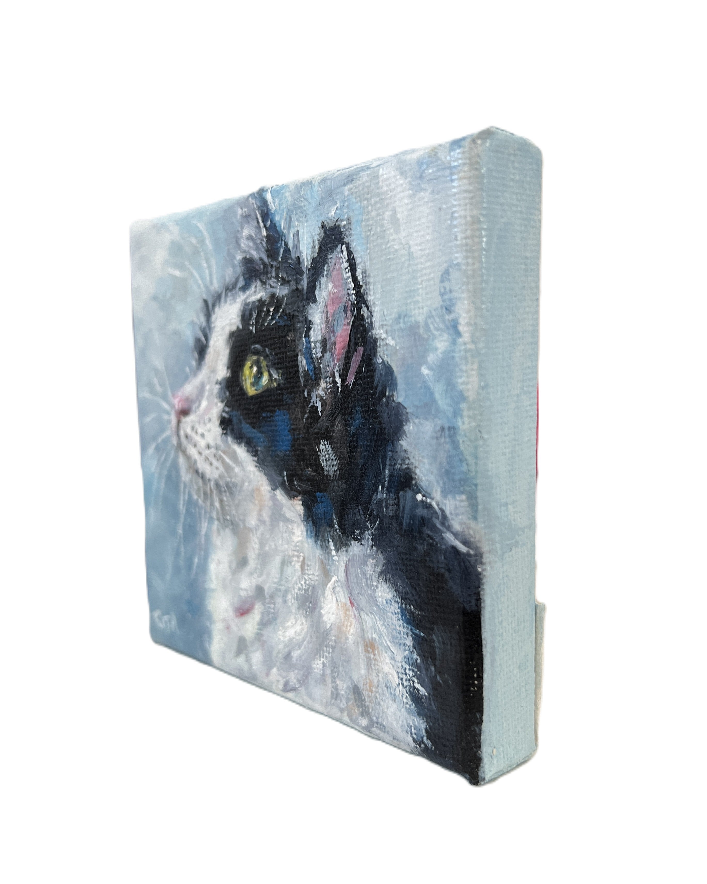 Little Observer | Original Mini Cat Oil Painting