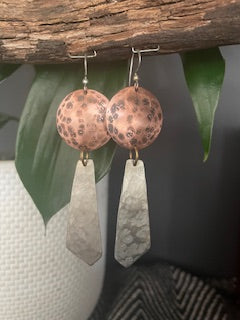 Sphered Copper Disc Dangles