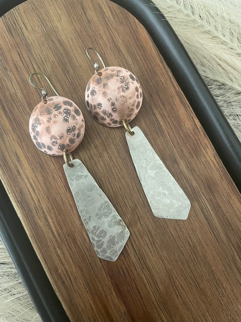 Sphered Copper Disc Dangles