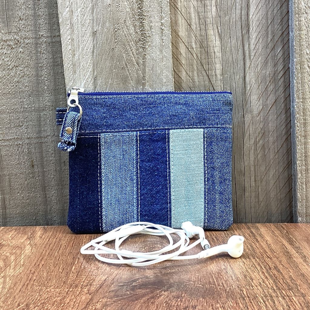 Upcycled Denim Coin Purse – Denim Strips