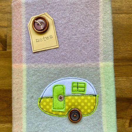 A5 Upcycled Notebook Vintage Caravan - Multi