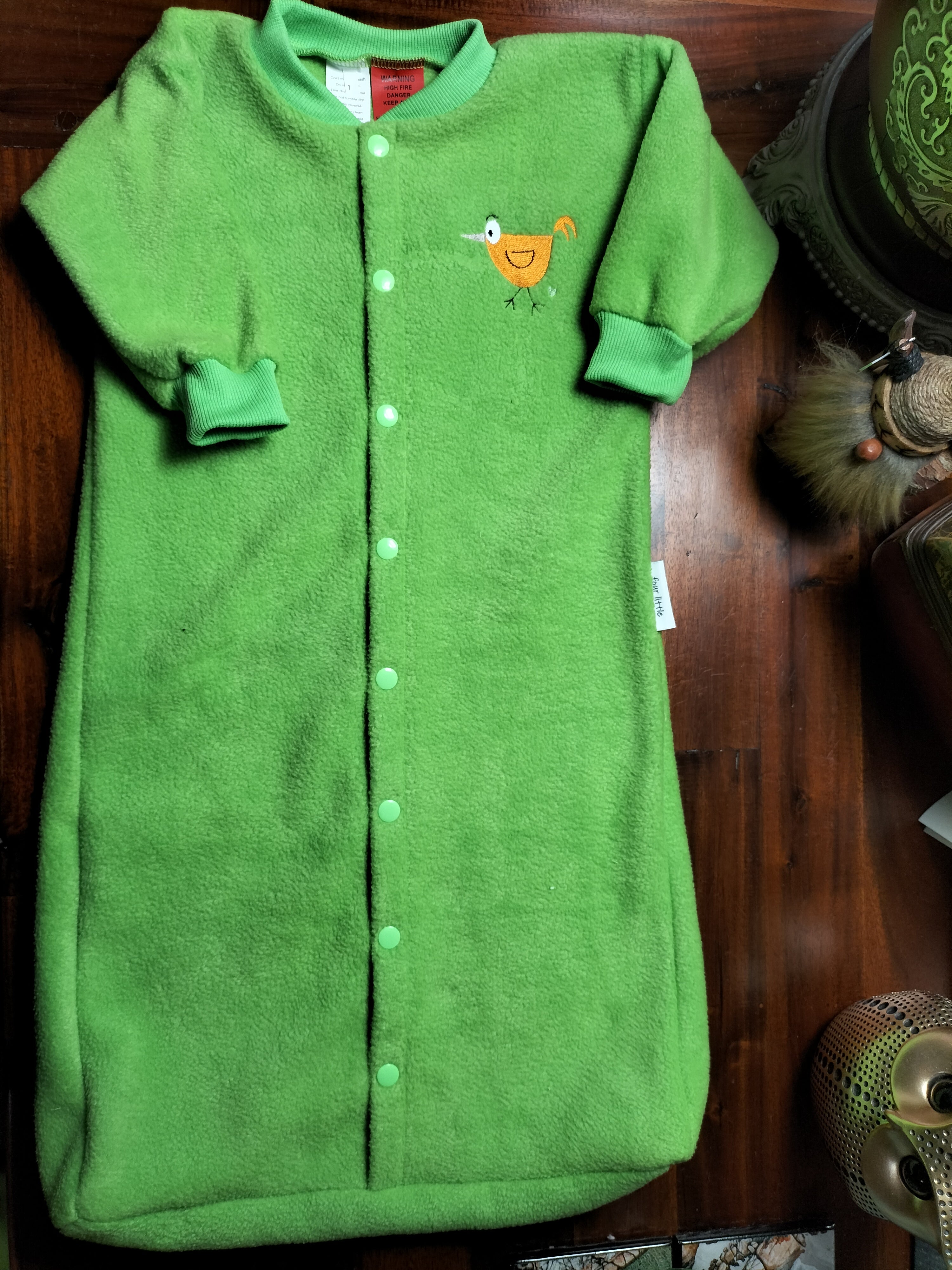 GREEN SLEEP BAG WITH  BIRD