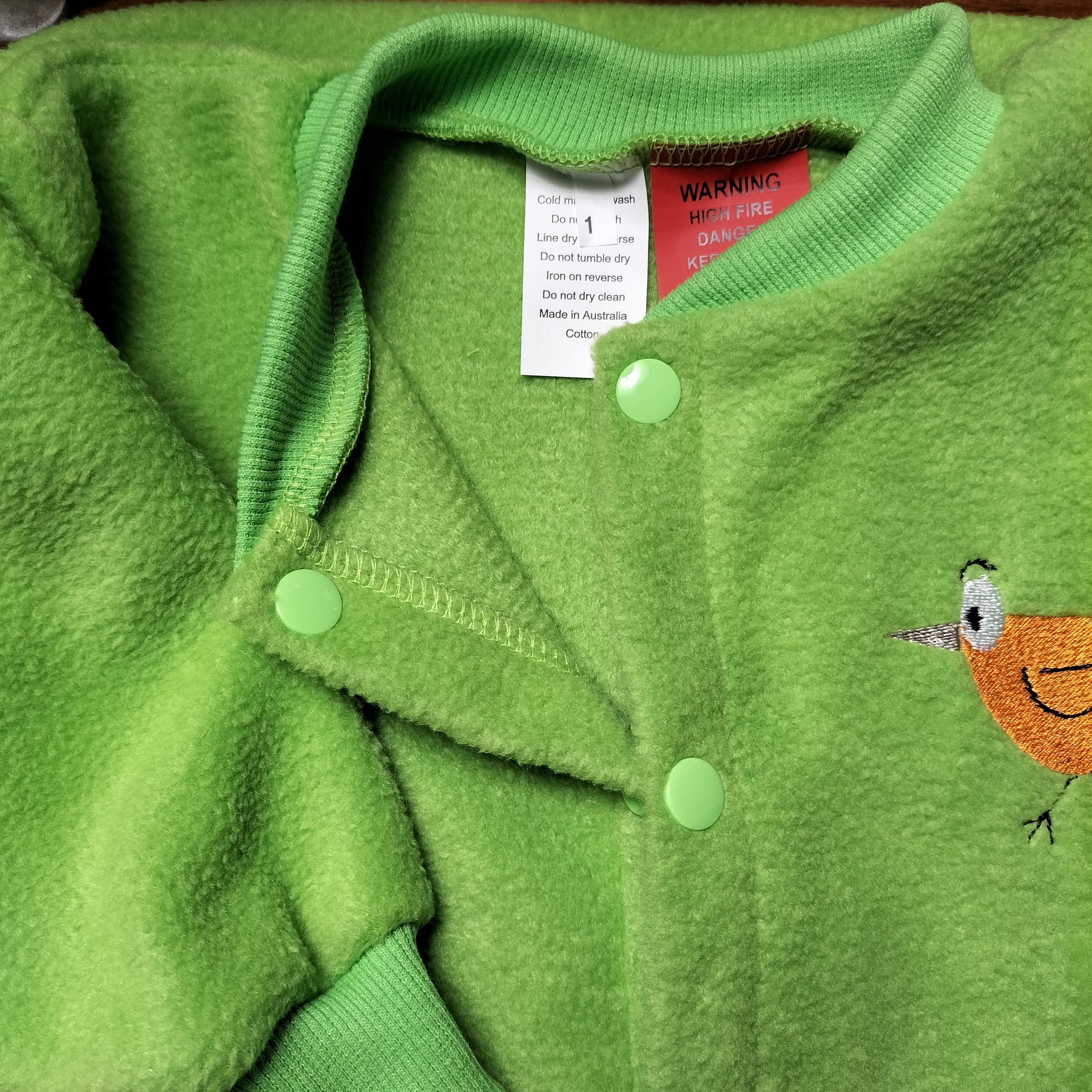 GREEN SLEEP BAG WITH  BIRD