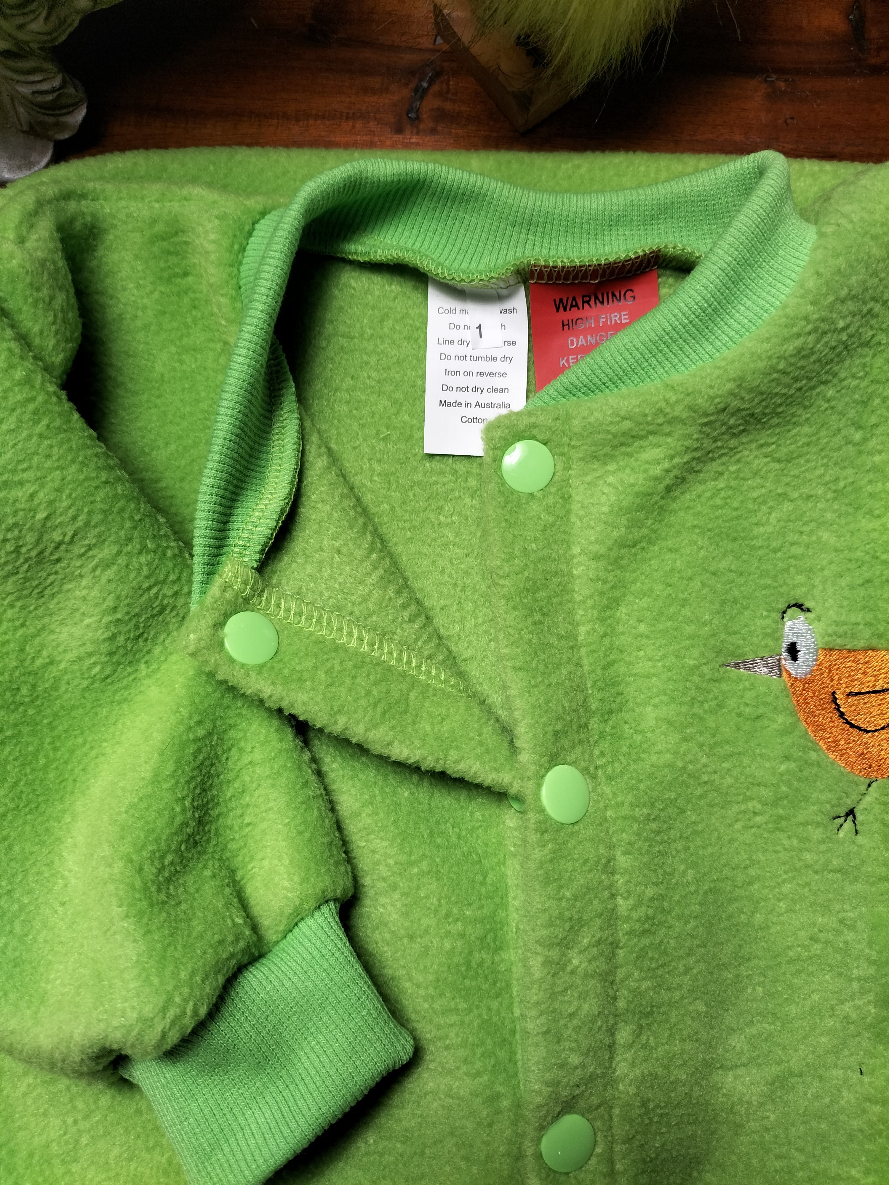 GREEN SLEEP BAG WITH  BIRD