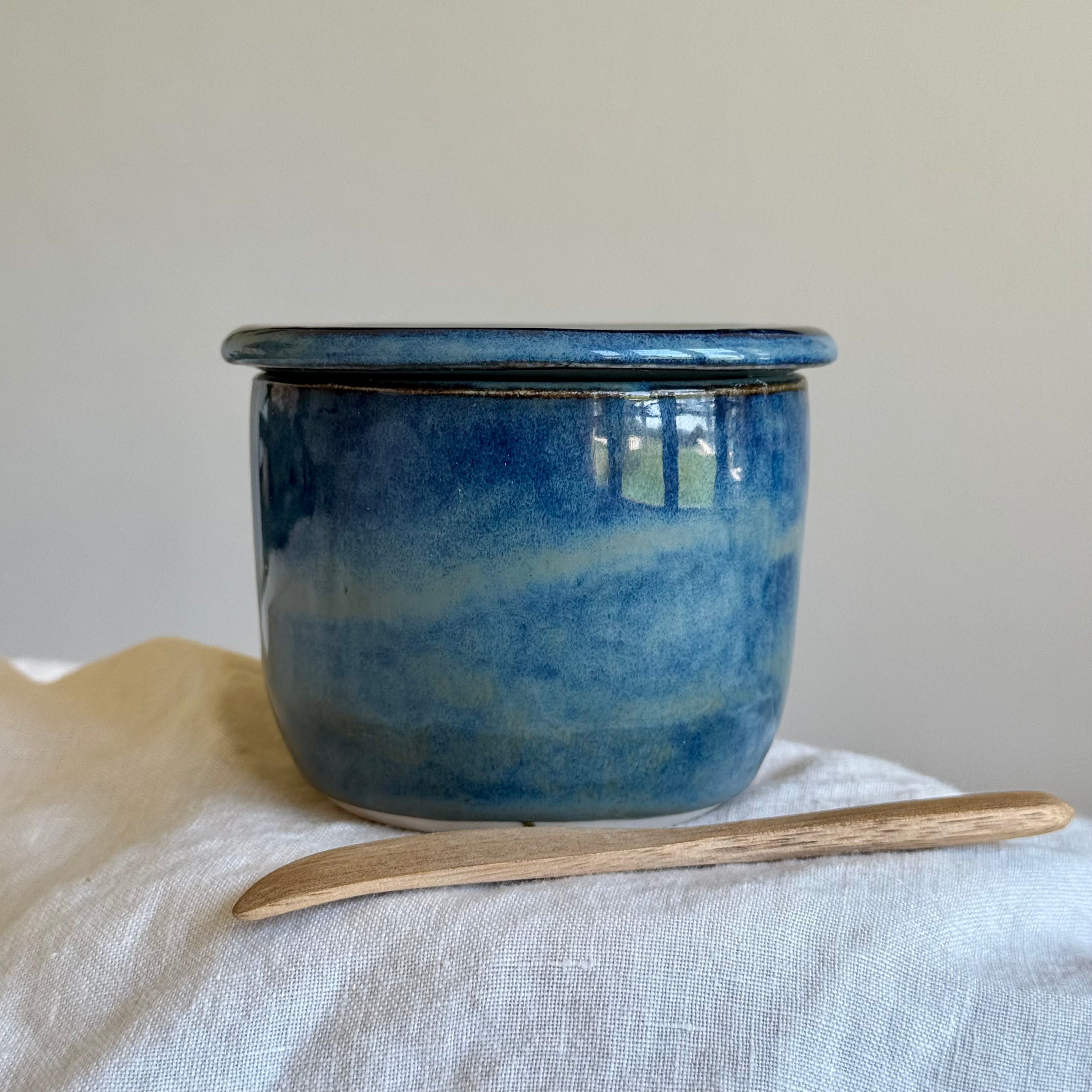 French Butter Keeper with Wooden Knife | Wheel Thrown Ceramic