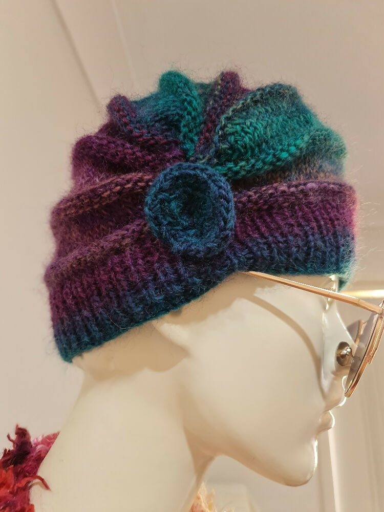 CLOCHE HAT purple & aqua (8)