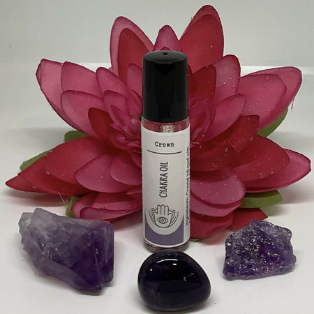 CROWN Chakra essential oil Crystal infused with Amethyst