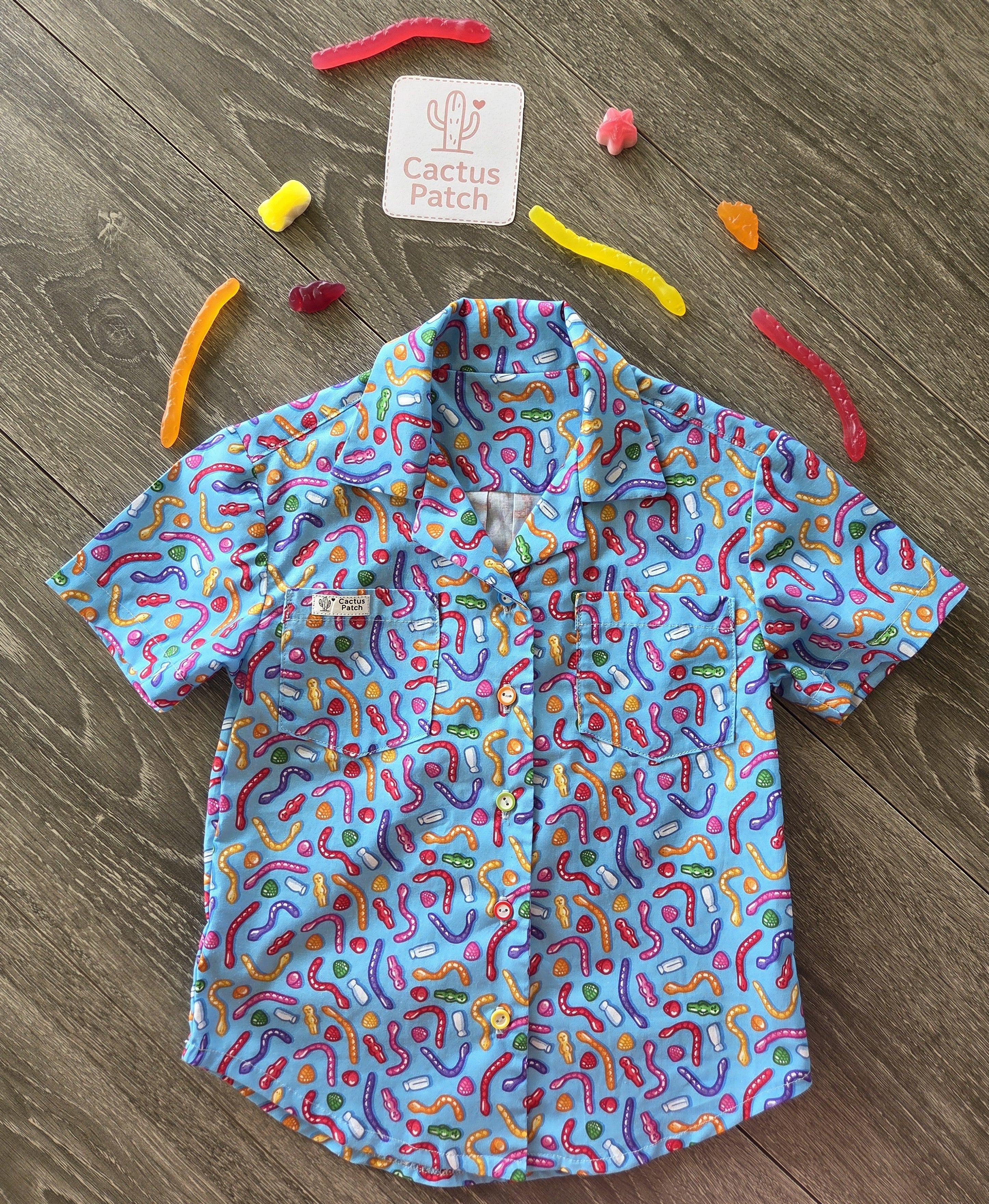"Aussie Lollies" Short Sleeve Quirky Shirt - 4 Years
