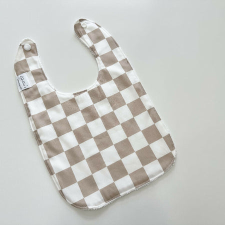 Beige check bib