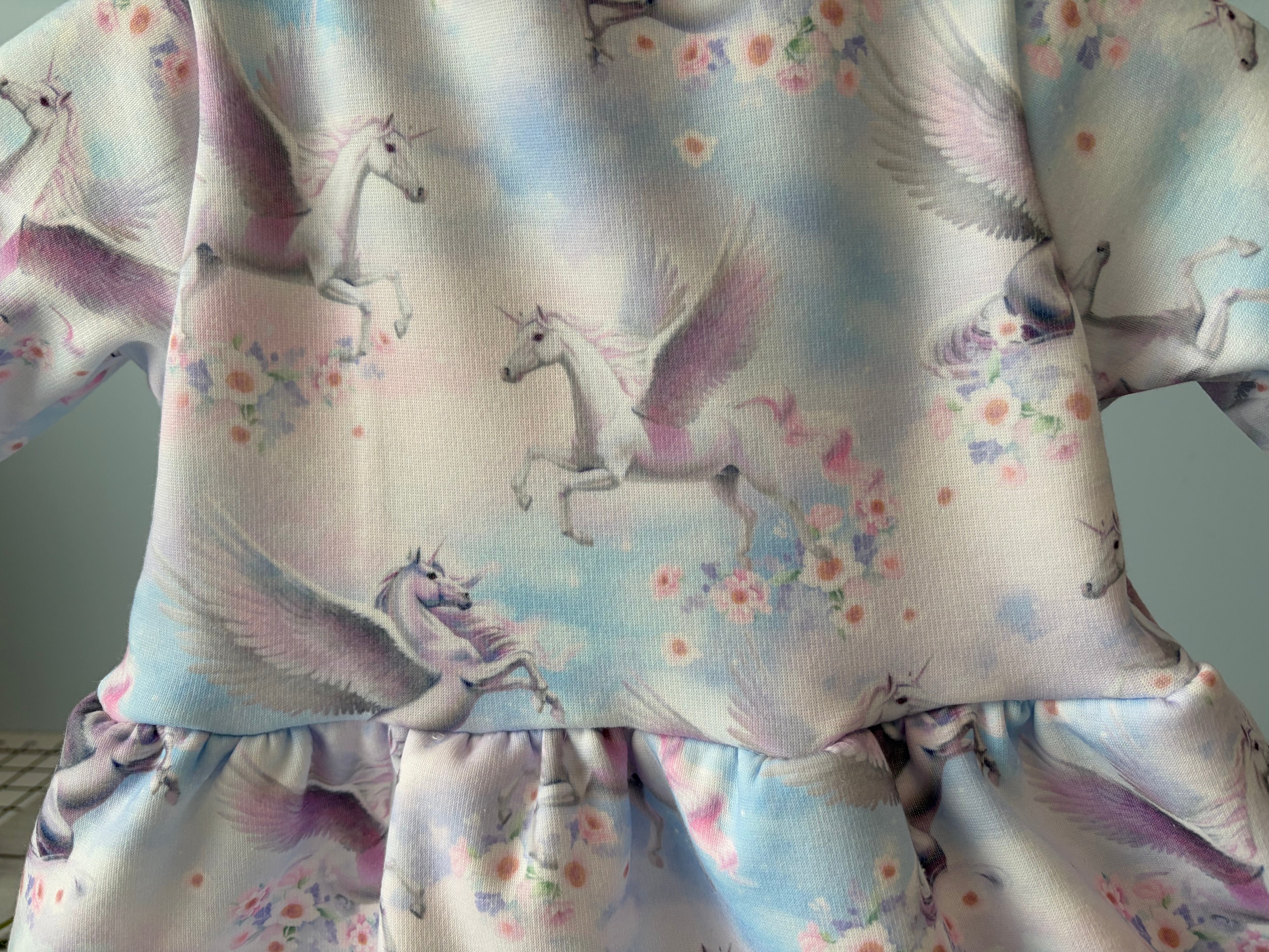 “Handmade Unicorn Dress | Long Sleeve Baby & Toddler Dress | Magical Winter Twirl Dress Size 12-18 months