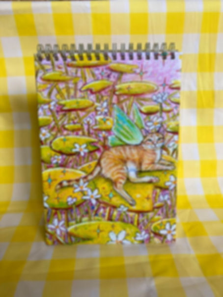 Fairy Cat Sparkly Notebooks with Rainbow Pages