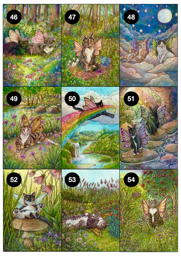 A4 Fine Art Print - Watercolour Fairy Cats