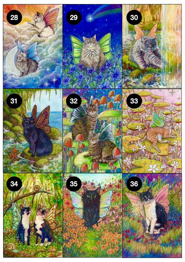 A4 Fine Art Print - Watercolour Fairy Cats