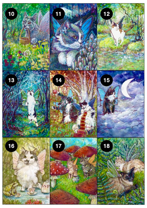 A4 Fine Art Print - Watercolour Fairy Cats