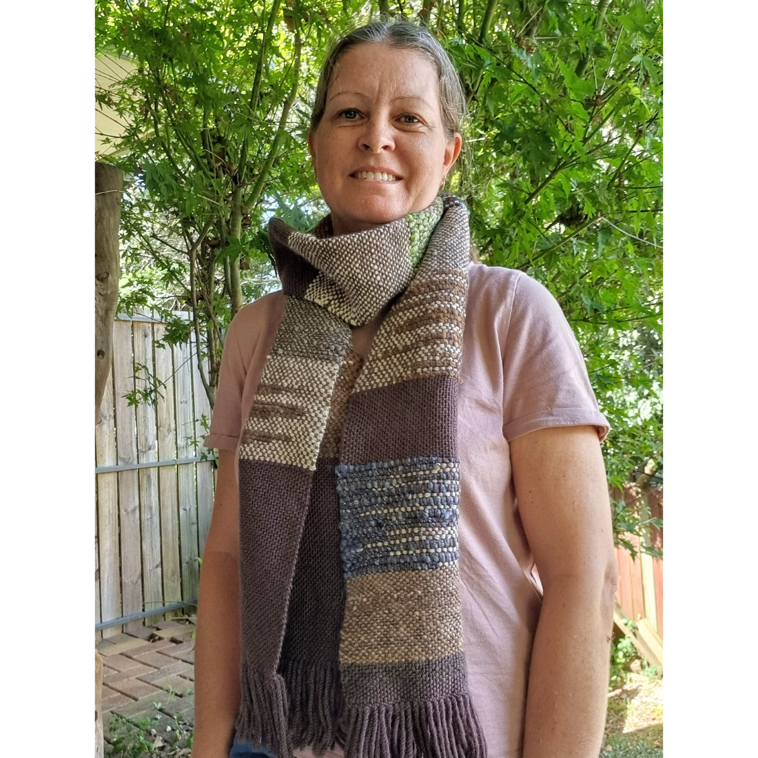 'Kookaburra' handwoven wool scarf