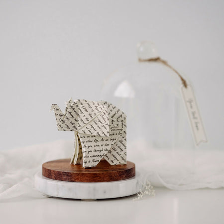 Custom Text Elephant Origami ~ First Wedding Anniversary Gift