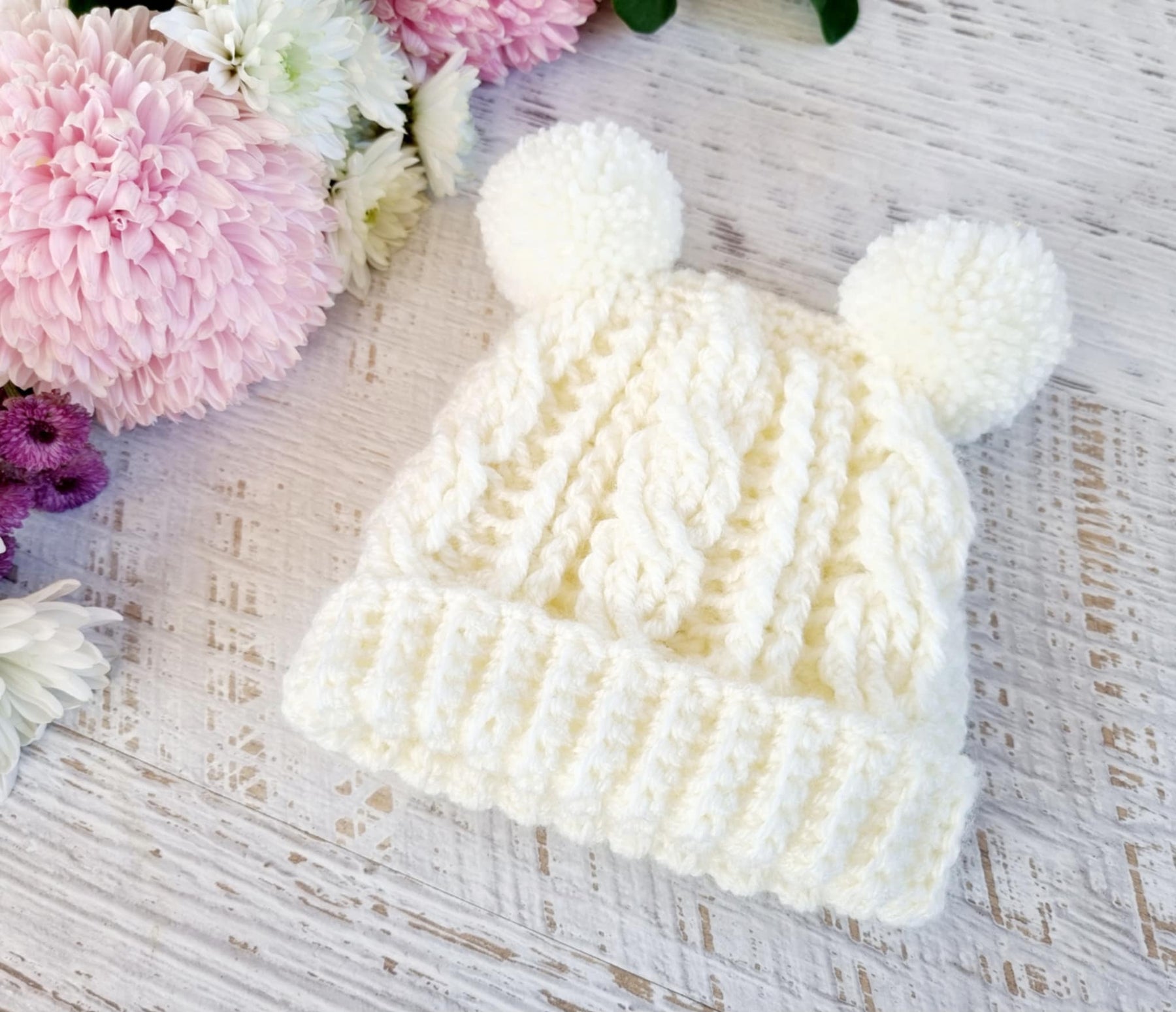 Baby Beanie | Newborn | Cable | Crochet | Knit | Hat