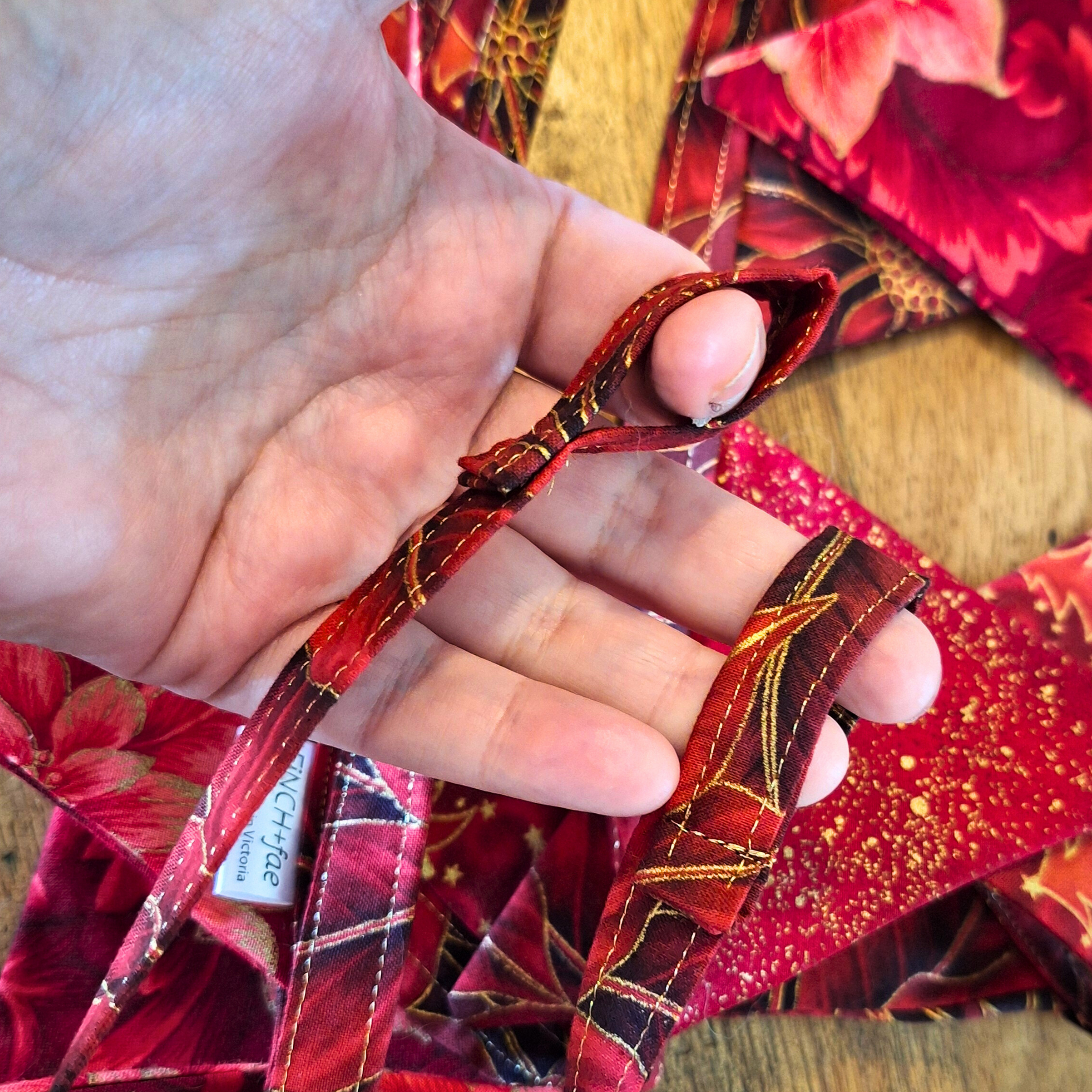Handmade Christmas Bunting: Red and Gold