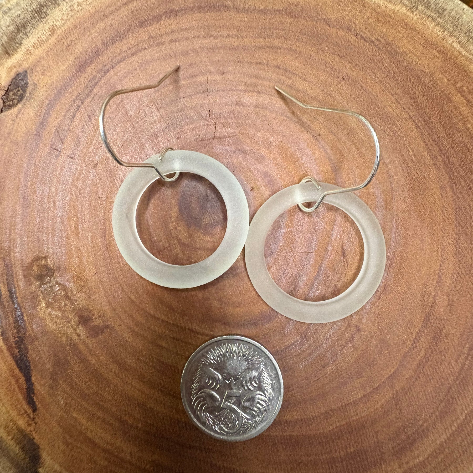 Tumbled Bottle Neck Glass Earrings