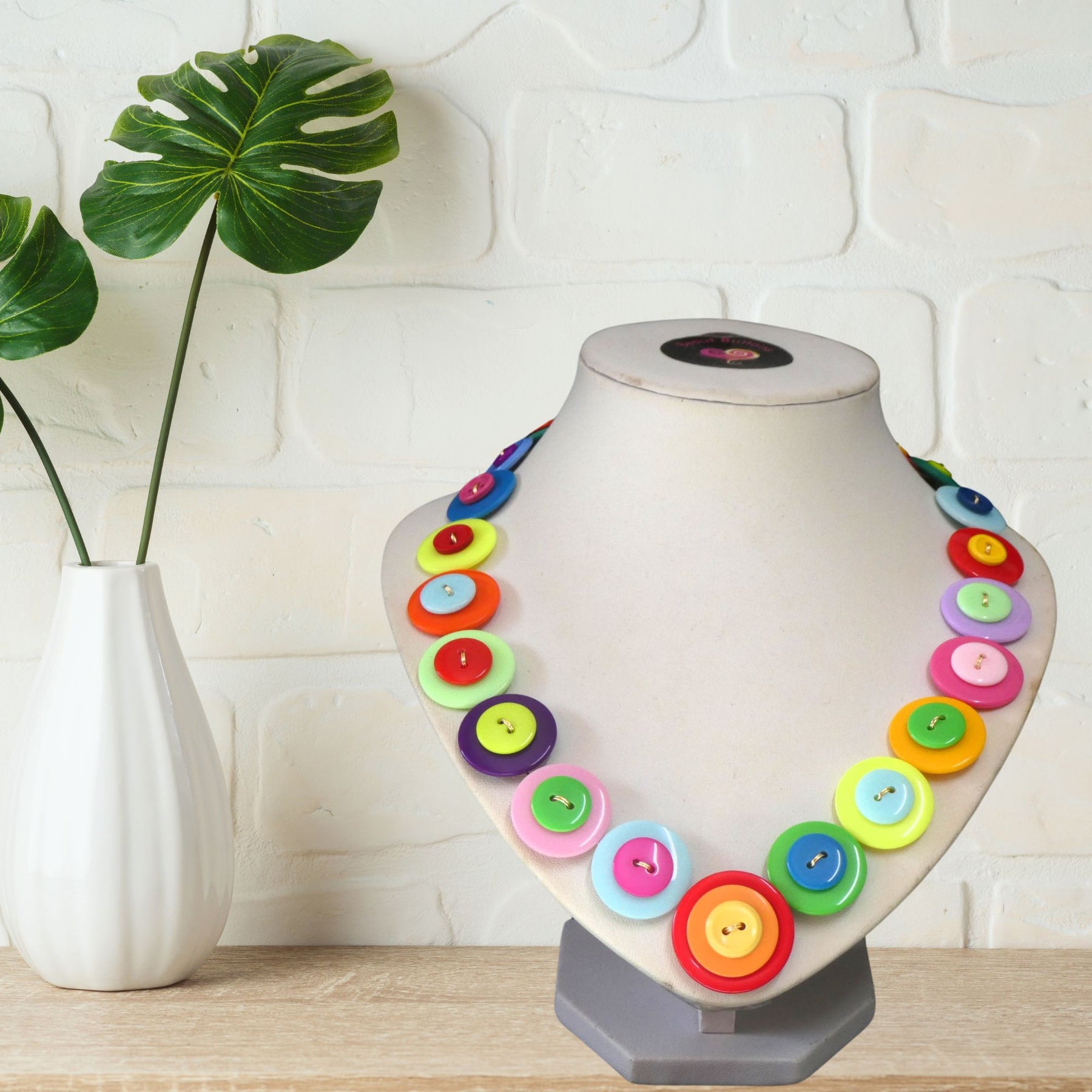 Button necklace - True Colours