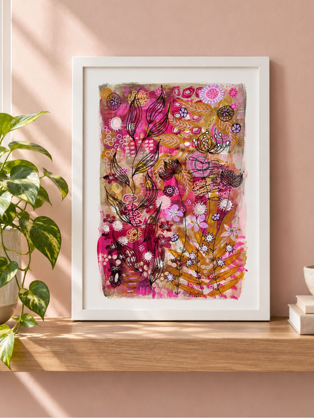 Original Hand Painted Artwork : Botanical Threads