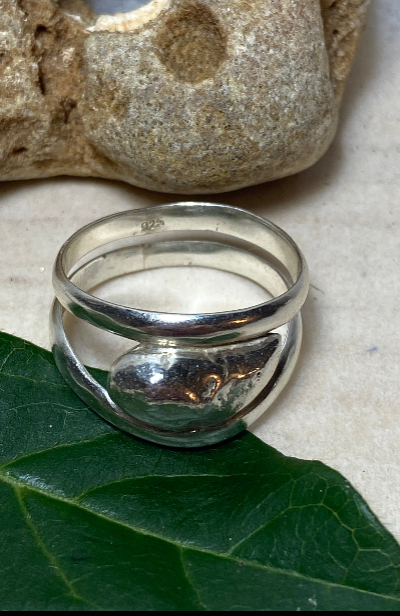 Molten Pebble Double Band Ring