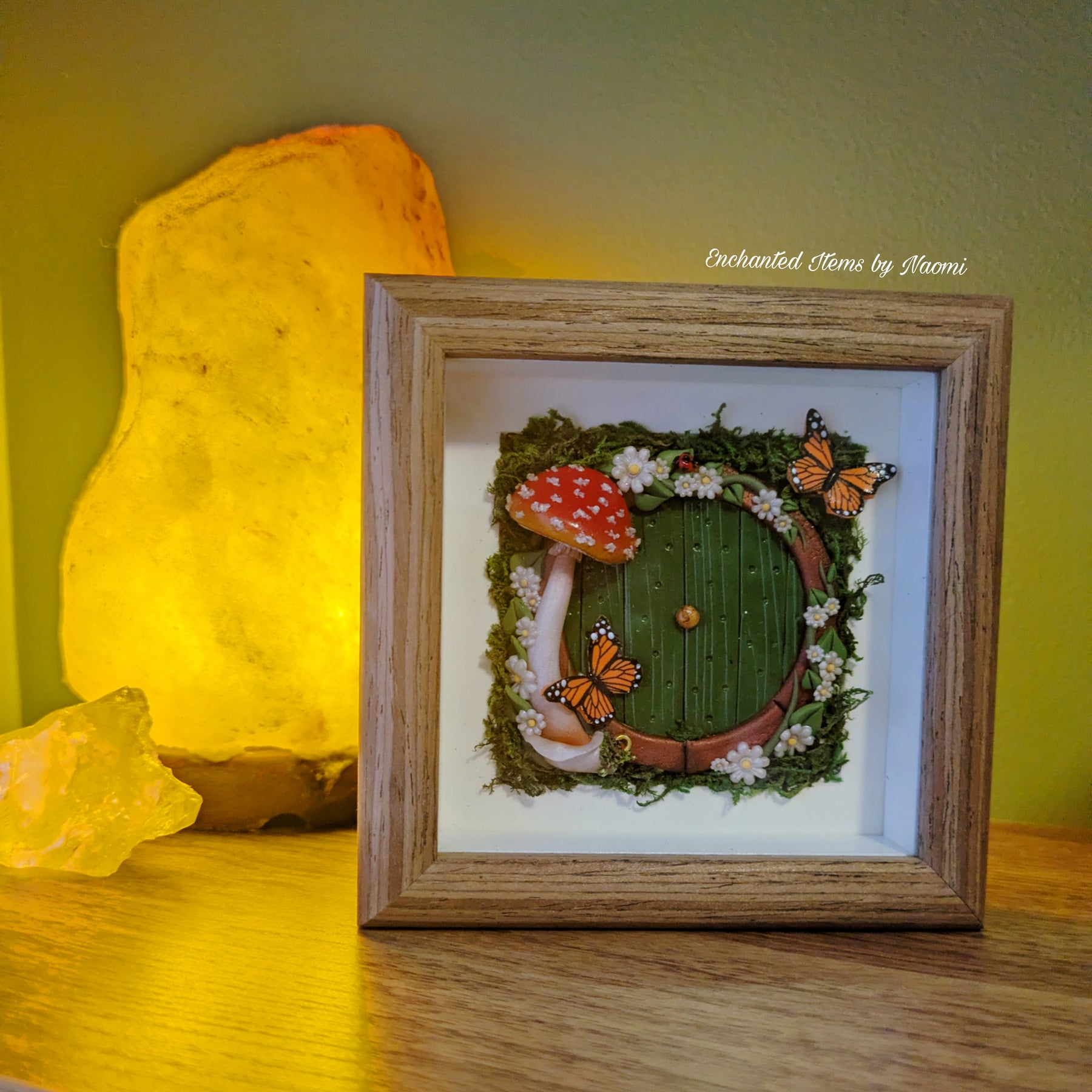 Hobbit Style Fairy Door Shadow Box – Monarch Butterfly Edition